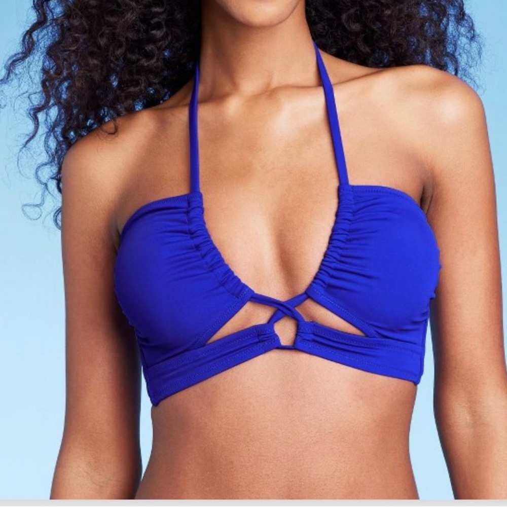 NWT royal blue bikini top, size XL